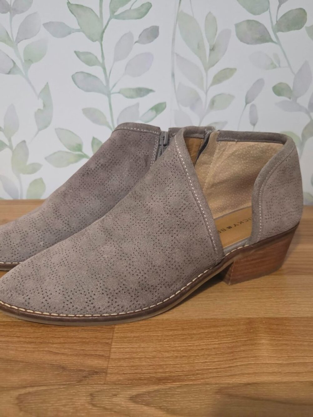Lucky Brand Felixah Perforated Suede Booties - Size 9.5